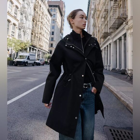 Zara Jackets & Blazers - ZARA ADJUSTABLE WAIST HOODED PARKA